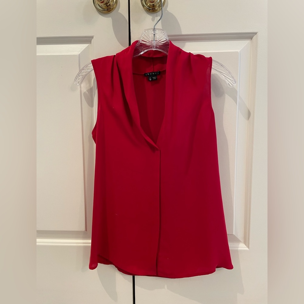 Theory red blouse size XS